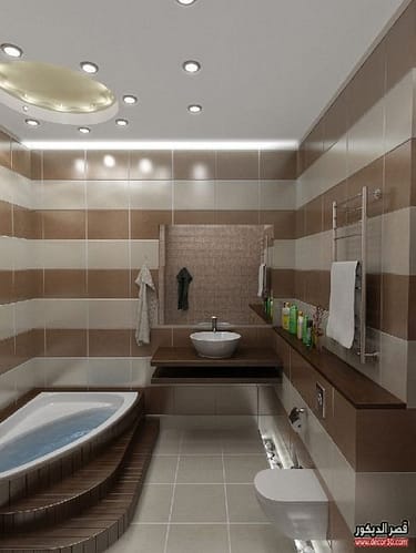 ديكور حمامات صغيرة مستطيلة