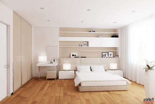 Modern White and Cream Interior Design of Bedroom